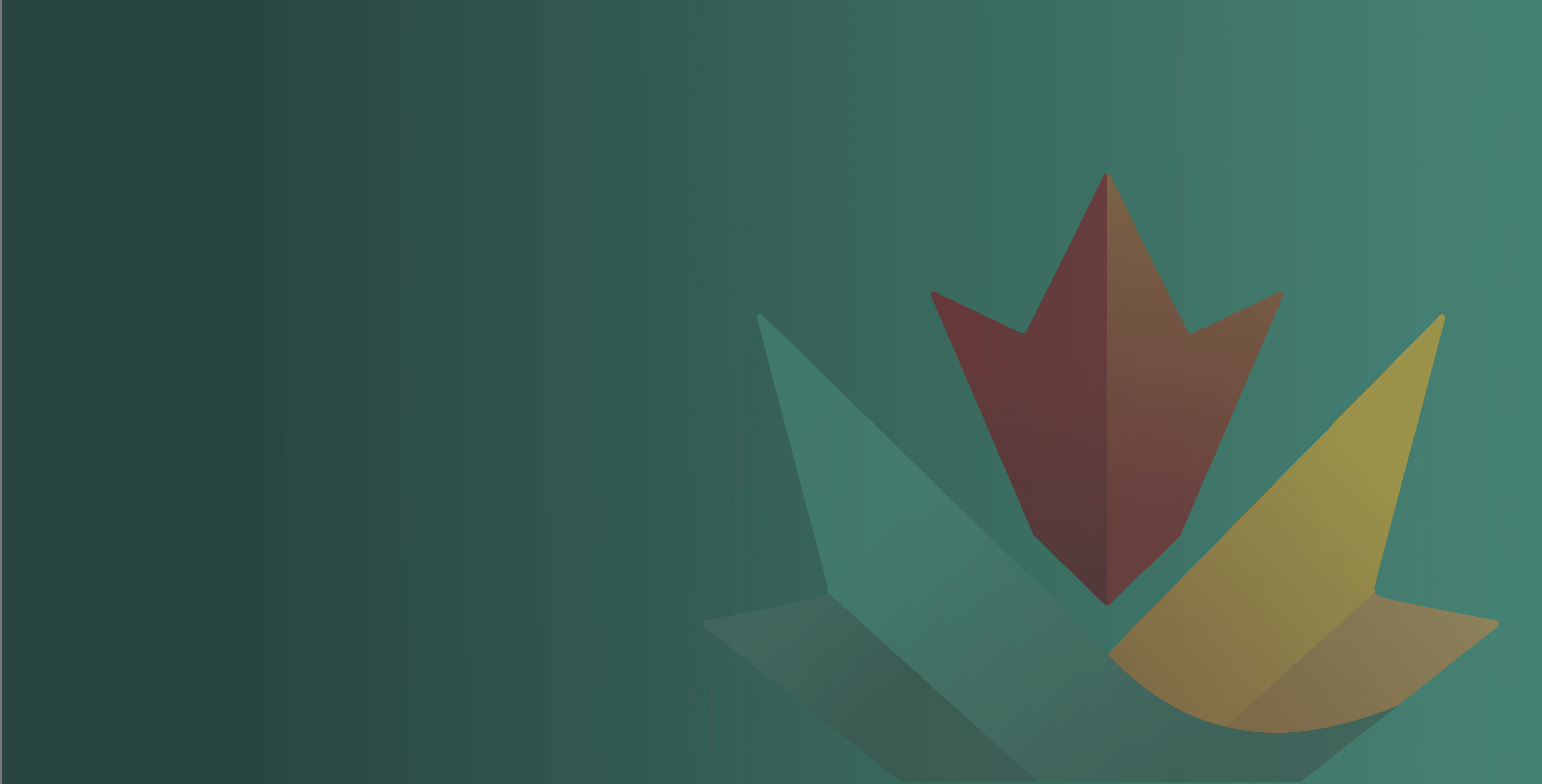 A maple leaf shape on top of a green background